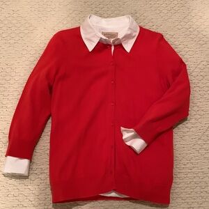 Talbots Red Cotton Cardigan. Size S. Excellent condition.